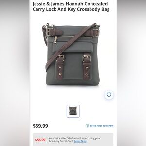 Gray Leather Crossbody Bag